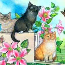 Схема вышивки «Котята»