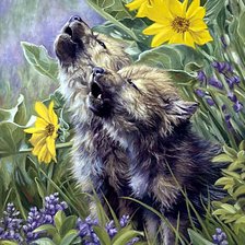 Схема вышивки «Волчата»