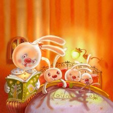 Схема вышивки «Зайцесемья»