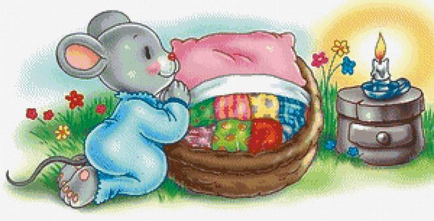 Молитва перед сном - сон, свеча, мышонок, молитва, кроватка - предпросмотр