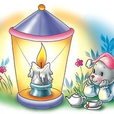 Схема вышивки «Мечтательный мышонок»