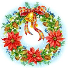 Схема вышивки «Рождественский венок»