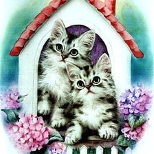 Схема вышивки «Котята»