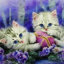 Схема вышивки «Котята»