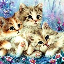 Схема вышивки «Котята»