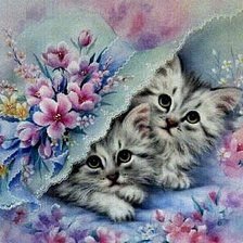 Схема вышивки «Котята»