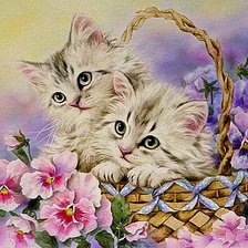 Схема вышивки «Котята»