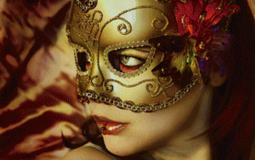 Дама в маске - красавица, девушка, фэнтези - предпросмотр