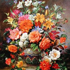 Схема вышивки «SEPTEMBER FLOWERS, SYMBOLS OF HOPE AND JOY»