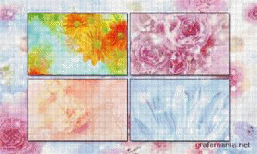 цветы - полиптих, цветы - предпросмотр