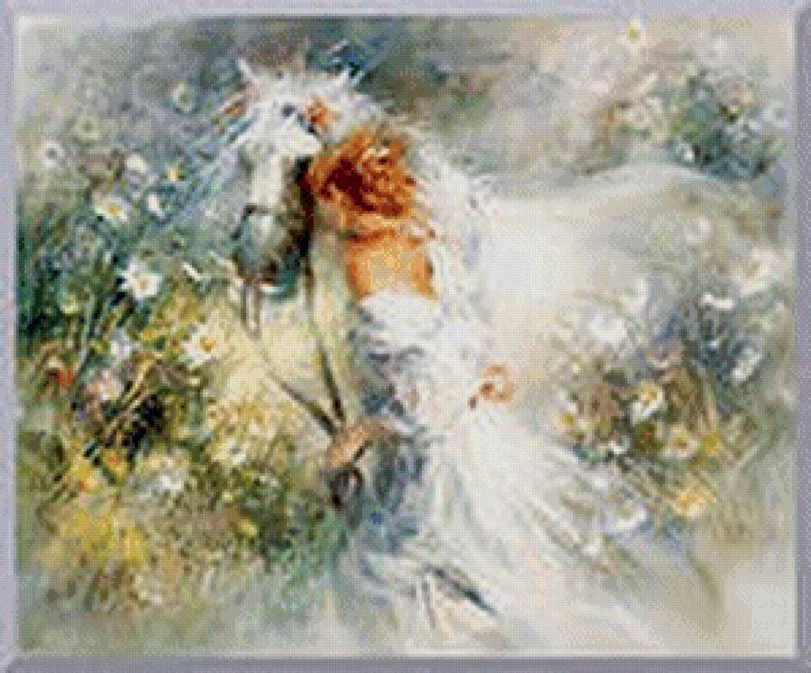 Девушка и лошадь - лошадь, девушка, женщина, животные - предпросмотр