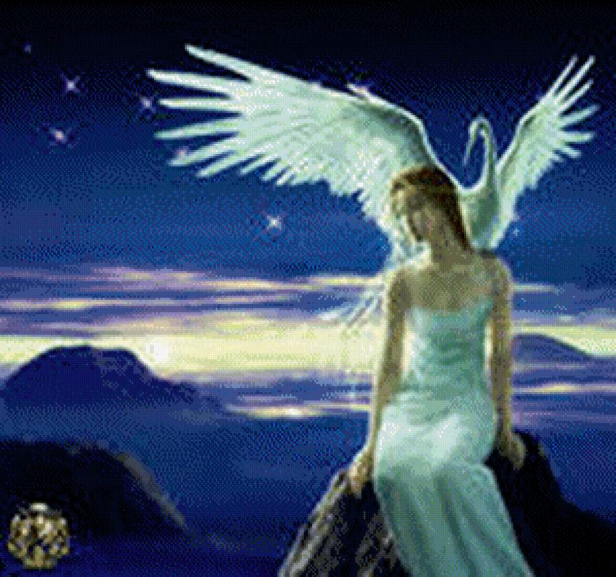 Девушка и аист - девушка, птицы, люди, пейзаж - предпросмотр