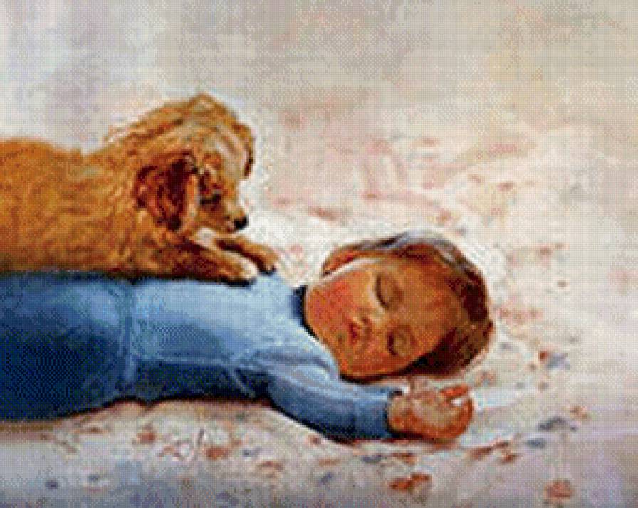 Я устал - собака, животные, дети, дружба, люди - предпросмотр