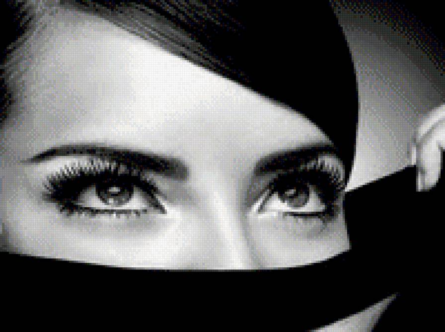 Женская красота - глаза, женщина, красота, люди, монохром - предпросмотр