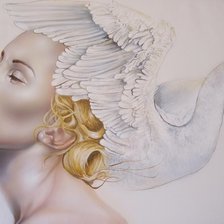 Схема вышивки «Девушка с лебедем»