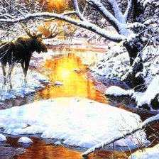 Схема вышивки «закат в лесу»