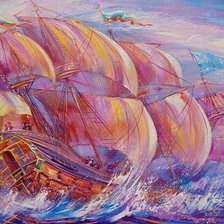 Схема вышивки «Парусник»