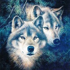 Схема вышивки «волки»