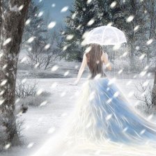 Схема вышивки «Девушка-зима»