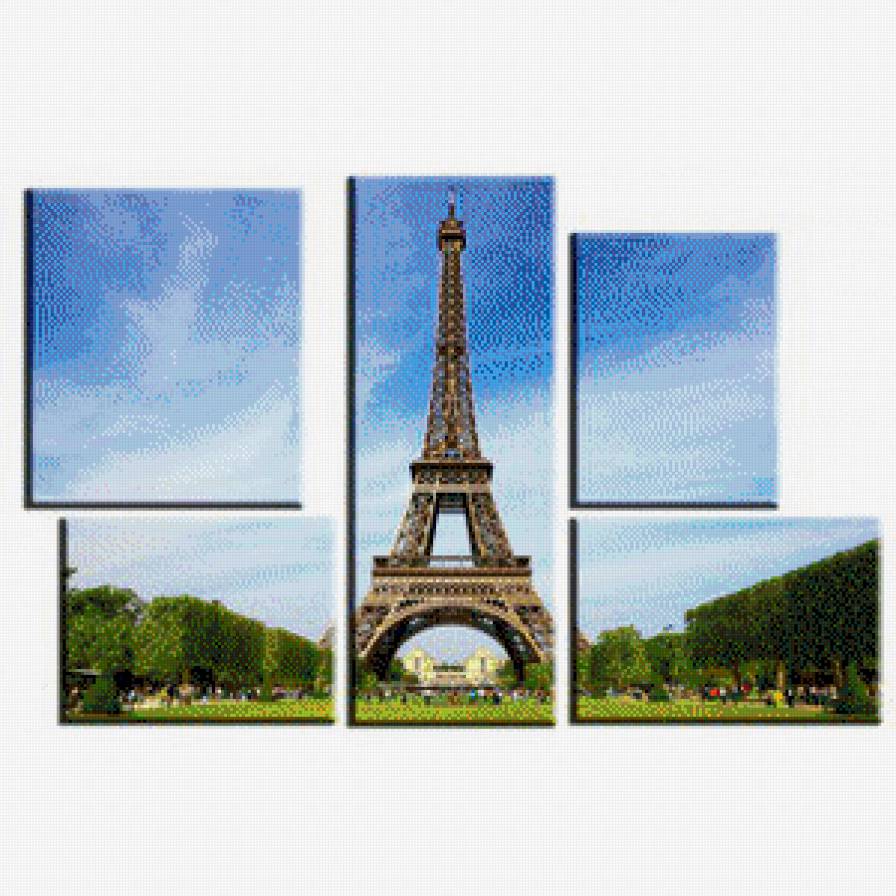 Эйфелева башня - париж, эйфелева башня, триптих - предпросмотр