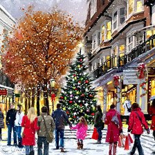 Схема вышивки «Городская елка»