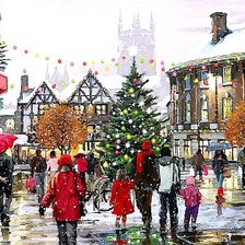 Схема вышивки «Городская елка»