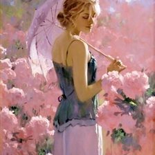 Схема вышивки «rozowa dziewczyna»