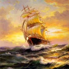 Схема вышивки «Корабль»