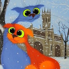 Схема вышивки «котики»