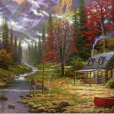 Схема вышивки «Рыбак.»