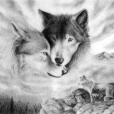 Схема вышивки «коллекция "волки"»