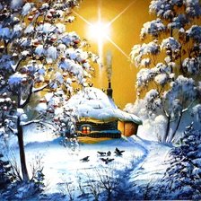 Схема вышивки «зимний вечер»