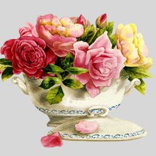 Схема вышивки «розы в вазе»