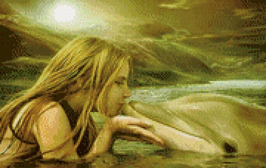 девочка и дельфин - предпросмотр