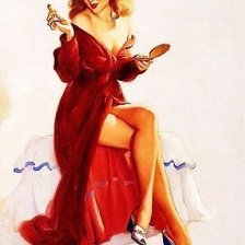 Схема вышивки «девушки с помадой»