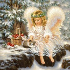 Схема вышивки «Ангелок под ёлкой»