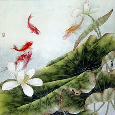 Схема вышивки «пано рыбы»