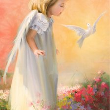 Схема вышивки «Ангел с голубком»