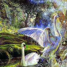 Схема вышивки «Лебеди»