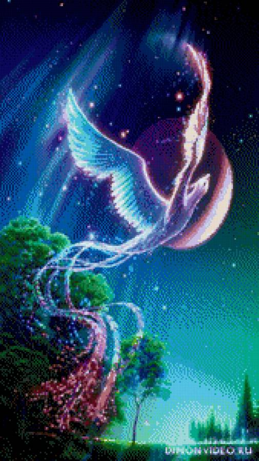 Птица - фентази, синяя птица, птица, природа, сказка - предпросмотр