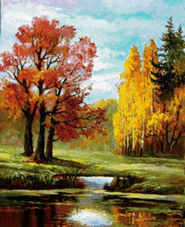 осень - осень, природа, пейзаж, картина - предпросмотр