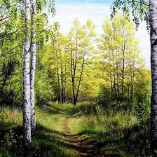 Схема вышивки «березовая роща»