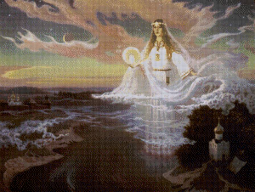 берегиня - пейзаж, девушка, мифология - предпросмотр