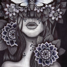 Схема вышивки «Девушка в цветах»