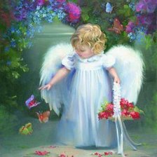 Схема вышивки «Ангел и бабочки»