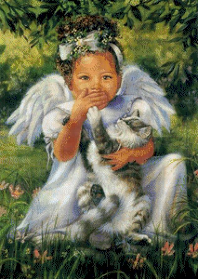 Ангел с котиком - предпросмотр