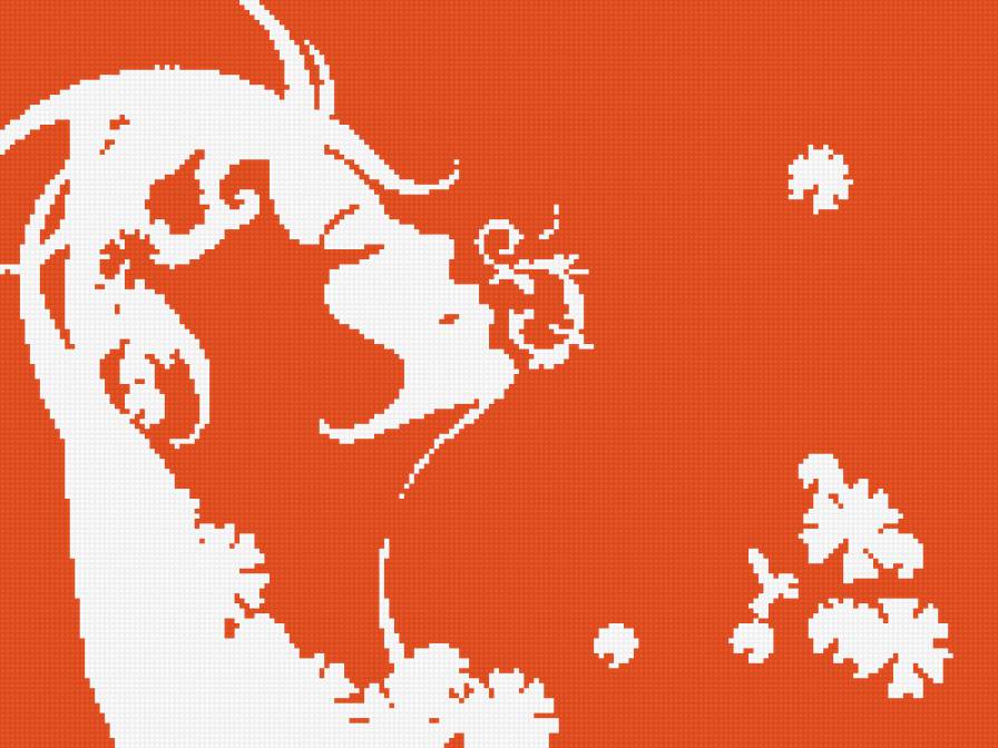 девушка с цветами - цветы, монохром, девушка - предпросмотр