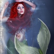 Схема вышивки «рыжеволосая русалка»