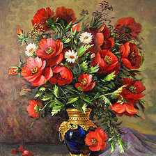 Схема вышивки «маки»