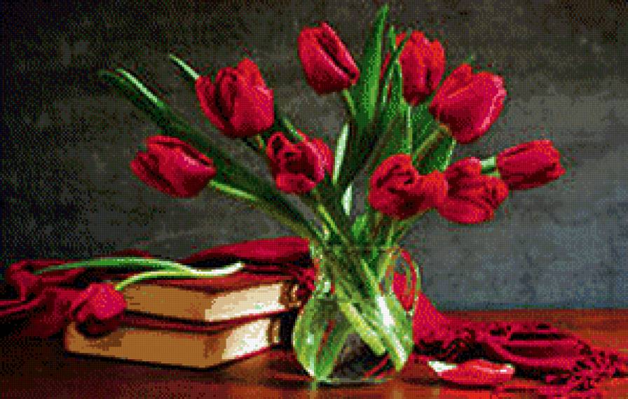 №556771 - букет, натюрморт, цветы, тюльпаны - предпросмотр